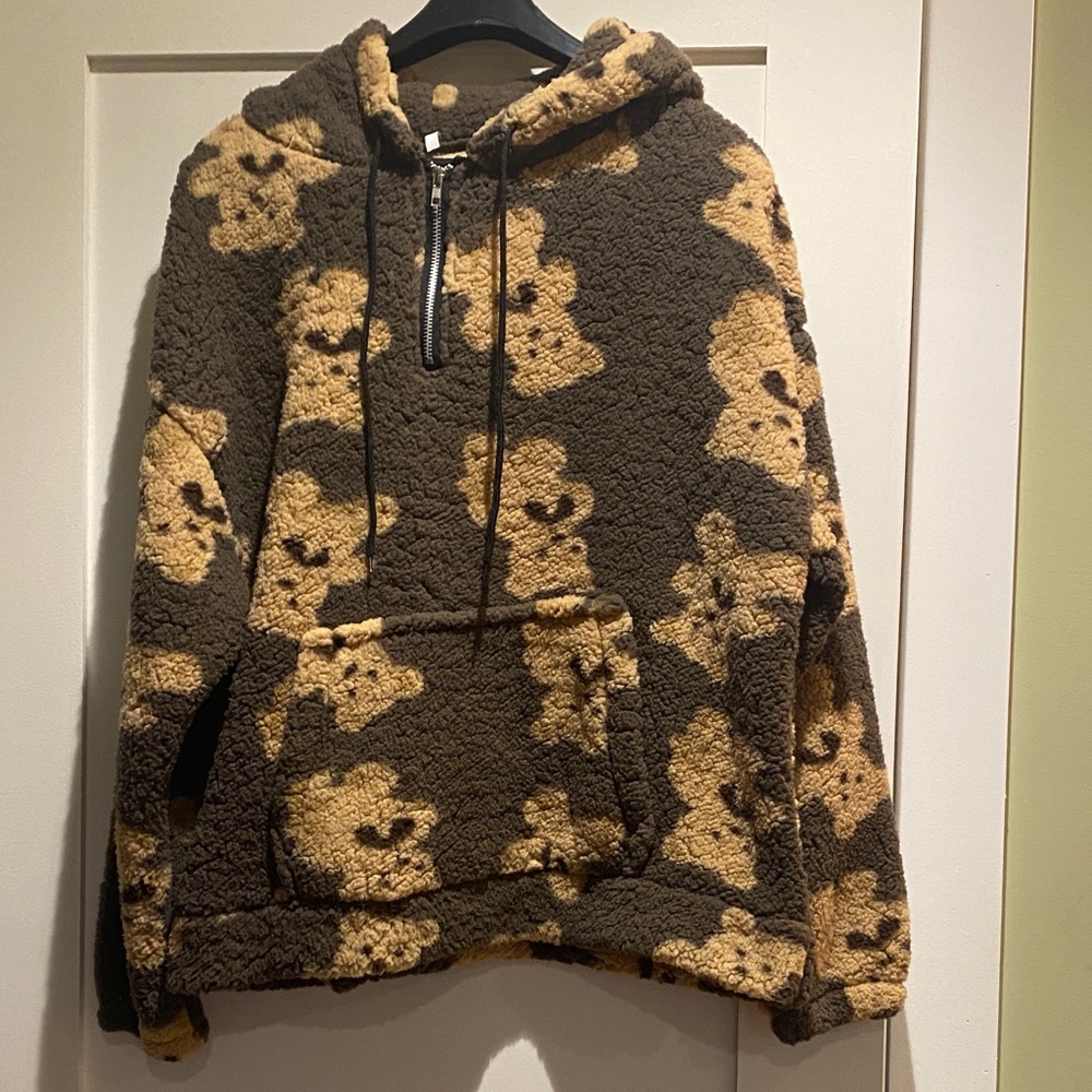 Brown Teddy Bear Patterned hoodie